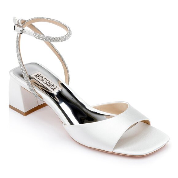 New Badgley Mischka Infinity Satin Block Heels - Picture 1 of 9